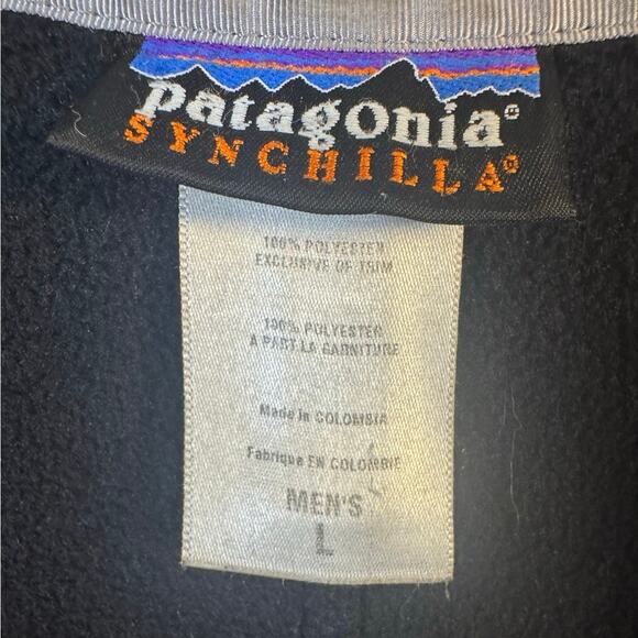Patagonia Full Zip Synchilla  Pocket Snap Jacket Men’s Large Black/Black - Picture 6 of 9
